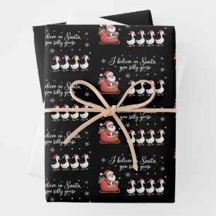 Feuille De Papier Cadeau Noël Canard Silly Je Crois au Père Noël Drôle