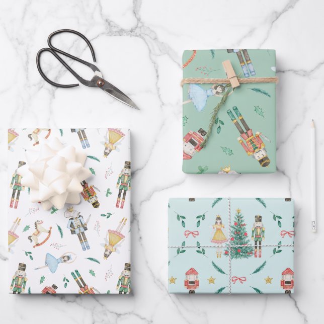 Feuille De Papier Cadeau Noël Casse-Noisette (Recto)