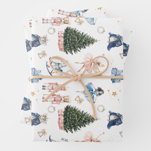 Feuille De Papier Cadeau Noël Casse-Noisette  (En situation)