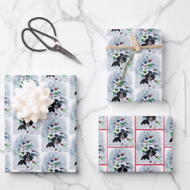 Feuille De Papier Cadeau Noël Cavalier King Charles Spaniel (Recto)