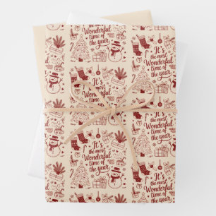Feuille De Papier Cadeau Noël C'est la période la plus merveilleuse de l'an
