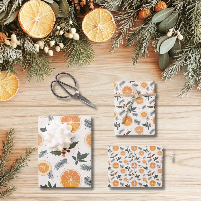 Feuille De Papier Cadeau Noël Citrus Hygge (Créateur téléchargé)