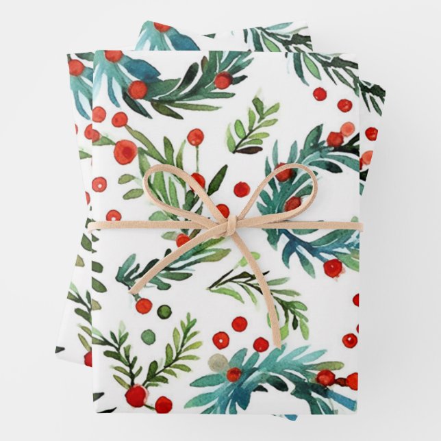 Feuille De Papier Cadeau Noël classique (En situation)