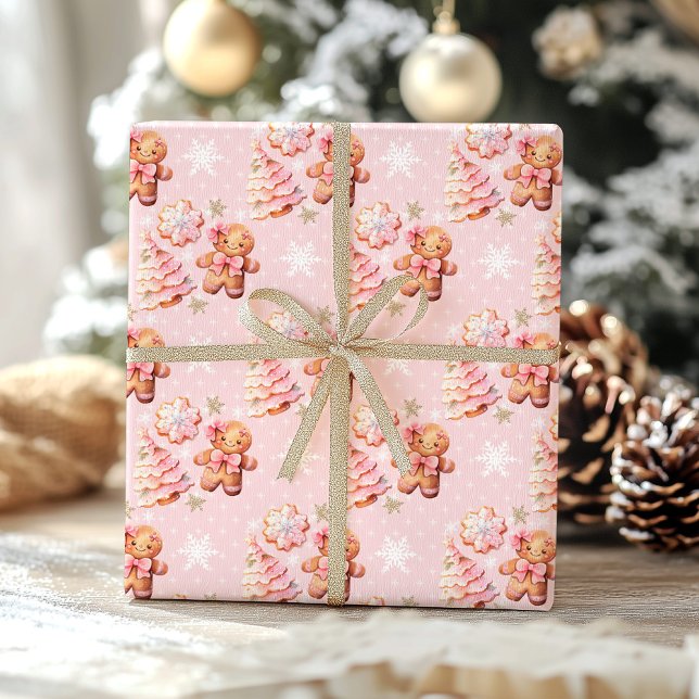 Feuille De Papier Cadeau Noël Cookie pain d'épices manpink fille anniversai (Créateur téléchargé)