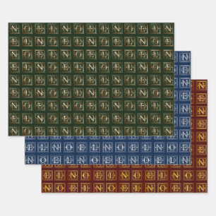 Feuille De Papier Cadeau Noel de déco métallique assisté Noël