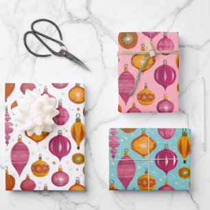 Feuille De Papier Cadeau Noël des ornements rétro