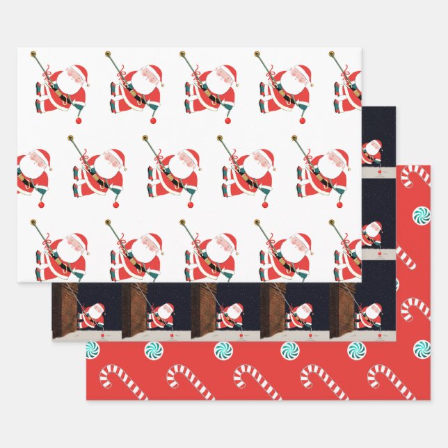 Feuille De Papier Cadeau Noël d'escalade de roche créative (Lot)
