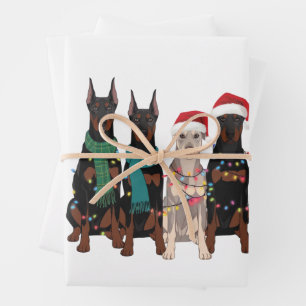 Feuille De Papier Cadeau Noël Doberman Lover Chien Maman Vacances