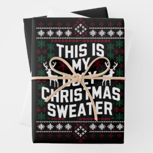Feuille De Papier Cadeau Noël drôle c'est mon pull de Noël moche