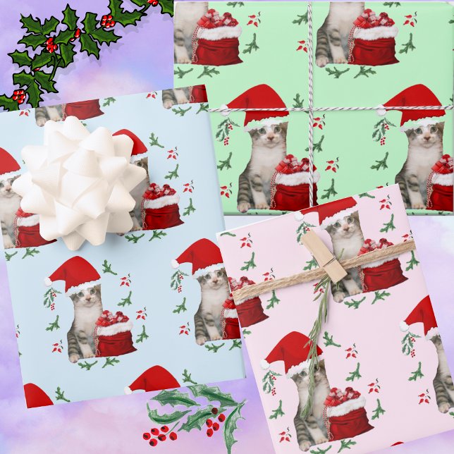 Feuille De Papier Cadeau Noël du Pastel Tito le Chat (Créateur téléchargé)