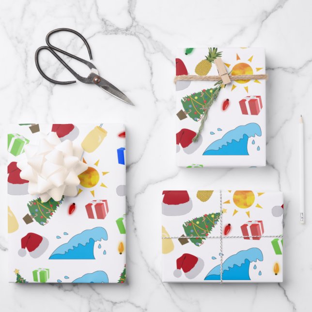 Feuille De Papier Cadeau Noël été vacances (Recto)