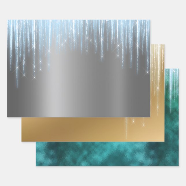 Feuille De Papier Cadeau Noël Glam Foil Parties scintillant métallique Icic (Lot)