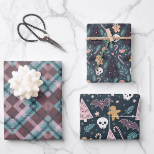 Feuille De Papier Cadeau Noël gothique Pastel