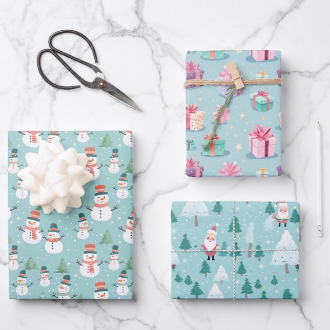 Feuille De Papier Cadeau Noël Jolly (Recto)