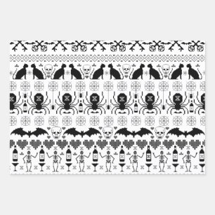 Feuille De Papier Cadeau Noël laid - Halloween Imprimer