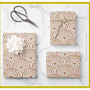 Feuille De Papier Cadeau Noël Moderne Elégante Parties scintillant Gold Tri