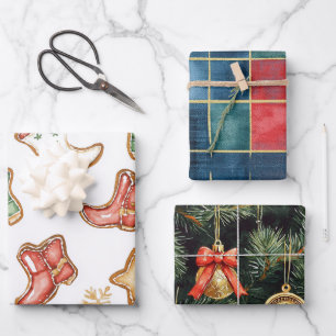 Feuille De Papier Cadeau Noël occidental Cowgirl Cowboy Noël