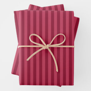 Feuille De Papier Cadeau Noël rayé rouge classique