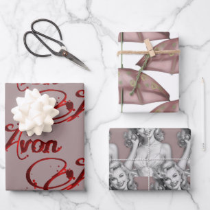 Feuille De Papier Cadeau Noël Retro Avon