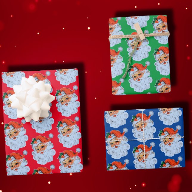 Feuille De Papier Cadeau Noël Retro Père Noël (Créateur téléchargé)