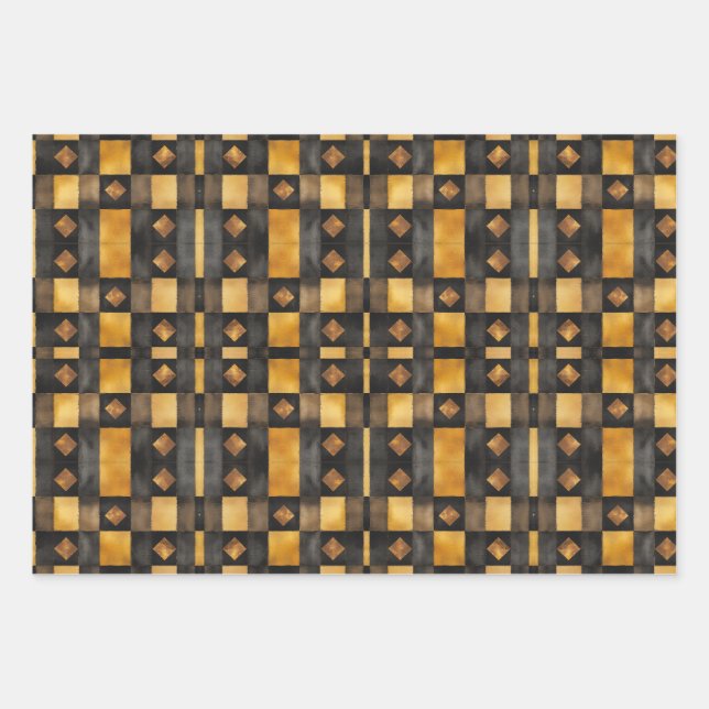 Feuille De Papier Cadeau Noël Rétro Style Vintage (Devant 3)