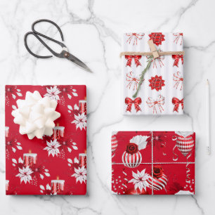 Feuille De Papier Cadeau Noël Rouge et blanc