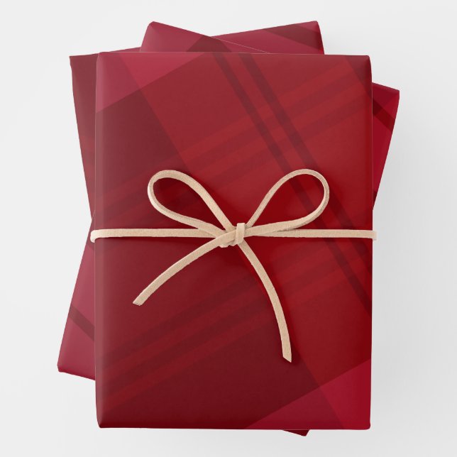 Feuille De Papier Cadeau Noël rouge plissé classique gras (En situation)
