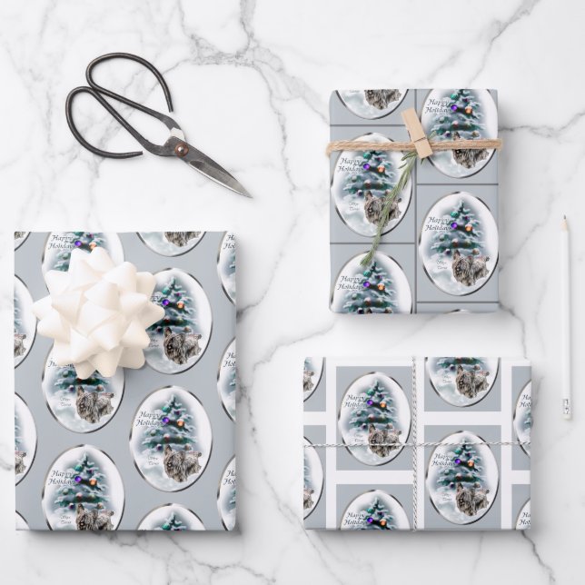 Feuille De Papier Cadeau Noël Skye Terrier (Recto)