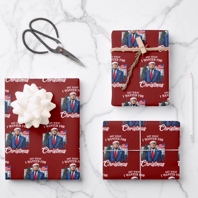 Feuille De Papier Cadeau Noël Trump (Recto)