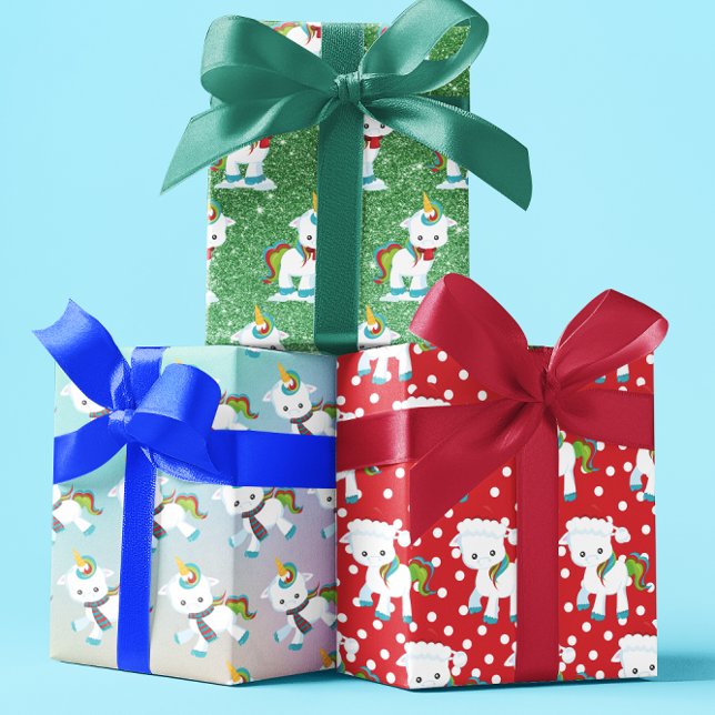 Feuille De Papier Cadeau Noël Unicorne Motif de plaisir (Créateur téléchargé)