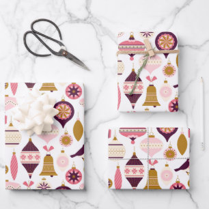 Feuille De Papier Cadeau Noël Vacances Vintage Décorations Rétro Bauble