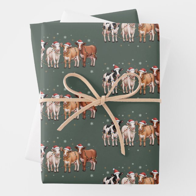 Feuille De Papier Cadeau Noël Vache Lover Cadeau Funny Vacances ferme (En situation)