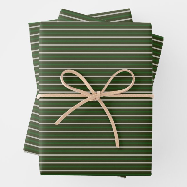 Feuille De Papier Cadeau Noël vert et argent (En situation)