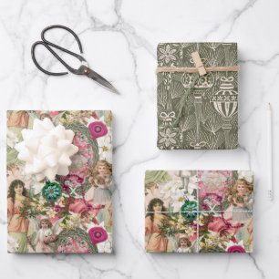 Feuille De Papier Cadeau Noël victorien étincelant