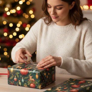 Feuille De Papier Cadeau Noël vintage et rétro