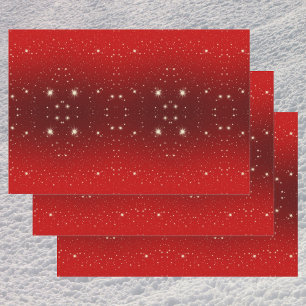 Feuille De Papier Cadeau Noël Vintage, Étoiles Brillantes dans la Galaxie R