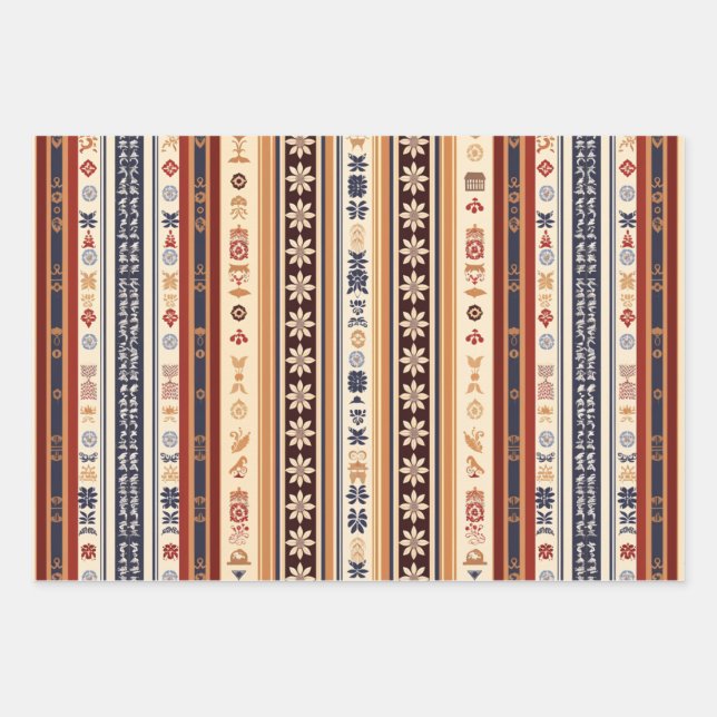 Feuille De Papier Cadeau Noël vintage Motif (Devant)