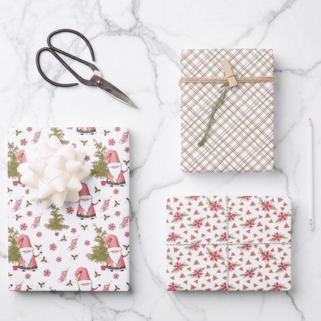 Feuille De Papier Cadeau Noël Whimsical Père Noël (Recto)