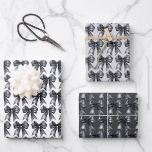 Feuille De Papier Cadeau Nœud papillon coquette noir