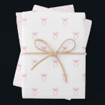 Feuille De Papier Cadeau Nœud rose<br><div class="desc">Papier d'emballage à nœud rose en 3 options</div>