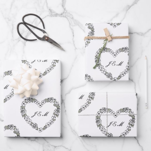 Feuille De Papier Cadeau noir et blanc (Recto)