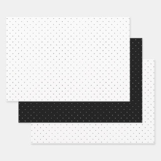 Feuille De Papier Cadeau Noir et Blanc à pois
