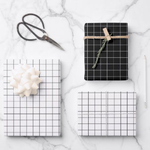 Feuille De Papier Cadeau Noir et blanc minimaliste moderne