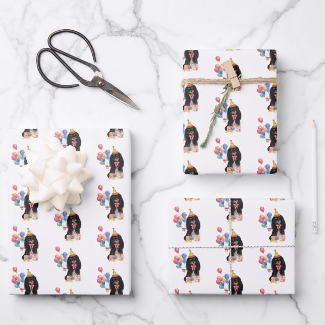 Feuille De Papier Cadeau Noir et Tan Cavalier Espagnol Anniversaire   (Recto)