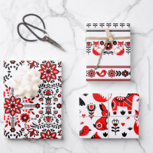 Feuille De Papier Cadeau Noir noir scandinave suédois