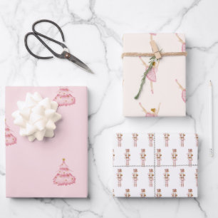Feuille De Papier Cadeau Noisette rose Noël