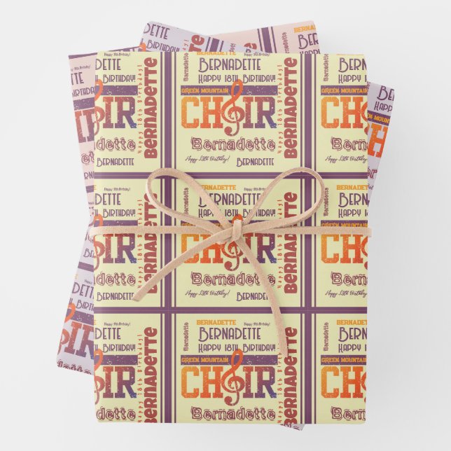 Feuille De Papier Cadeau Nom Âge Sentiment Chorale Thème Anniversaire (En situation)