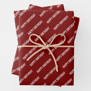 FEUILLE DE PAPIER CADEAU NOM PERSONNALISÉ MODELE MODERNE JOYEUX ANNIVERSAIR