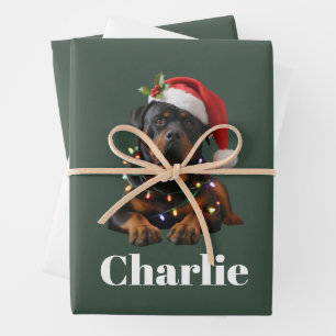Feuille De Papier Cadeau Nom personnalisé Rottweiler personnalisé Chien Noë