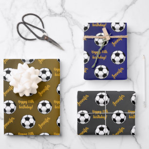 Feuille De Papier Cadeau Nom personnalisé Sentiment Sport Football Annivers